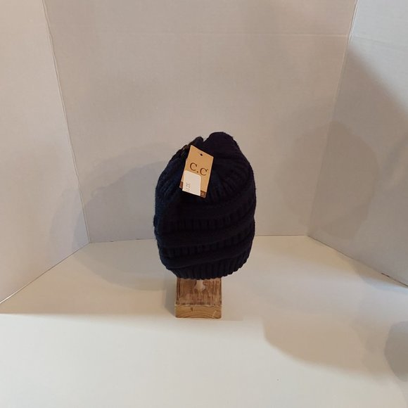 CC Beenie Navy Blue Size One Size Fits All New With Tags - Picture 2 of 6
